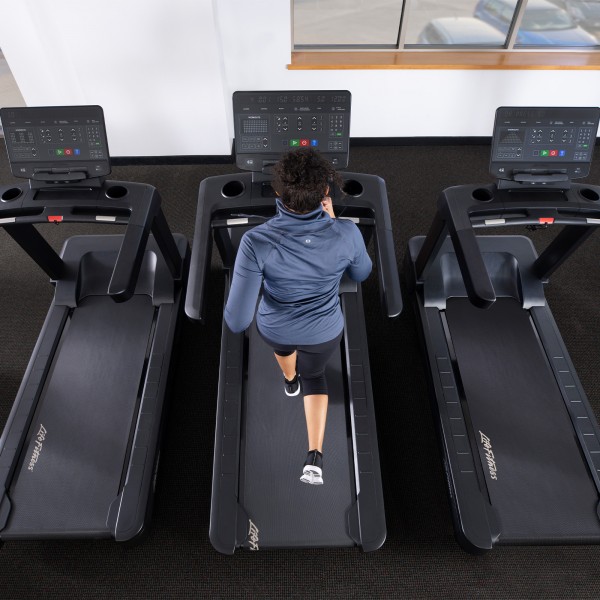 Life Fitness Aspire Treadmill - exerciser top angle view