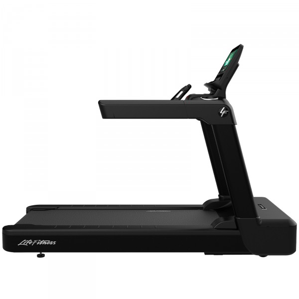 Side view of Life Fitness Integrity+ Treadmill with Discover SE4 Console 16" in Smooth Charcoal