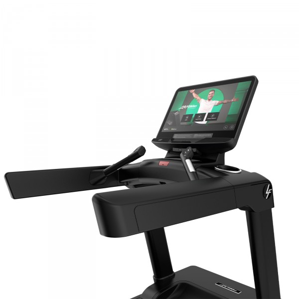 Side arms of Life Fitness Integrity+ Treadmill with Discover SE4 Console 24" in Smooth Charcoal