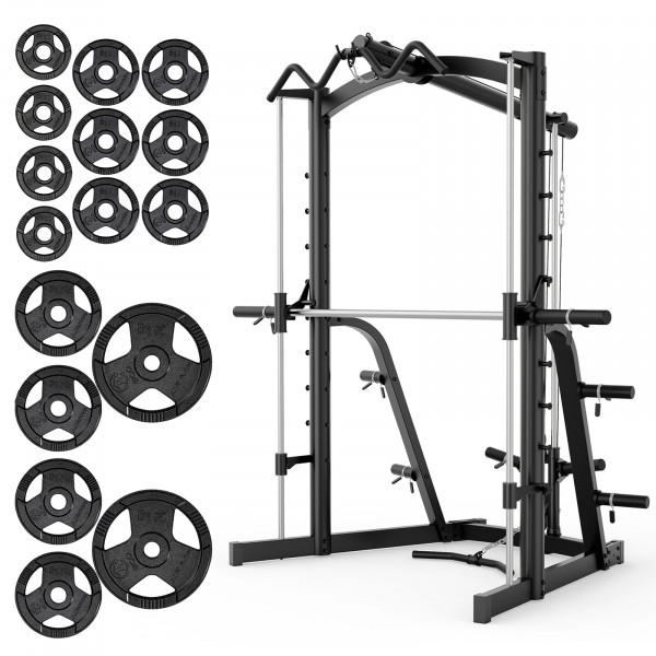 Marcy MWB-1282X Compact Smith Machine + 120kg ECO Weight Plates