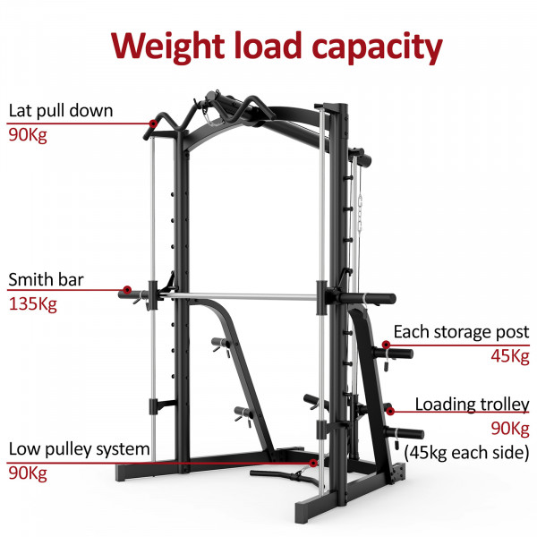 Image of the Marcy MWB-1282X Compact Smith Machine - Weight capacities