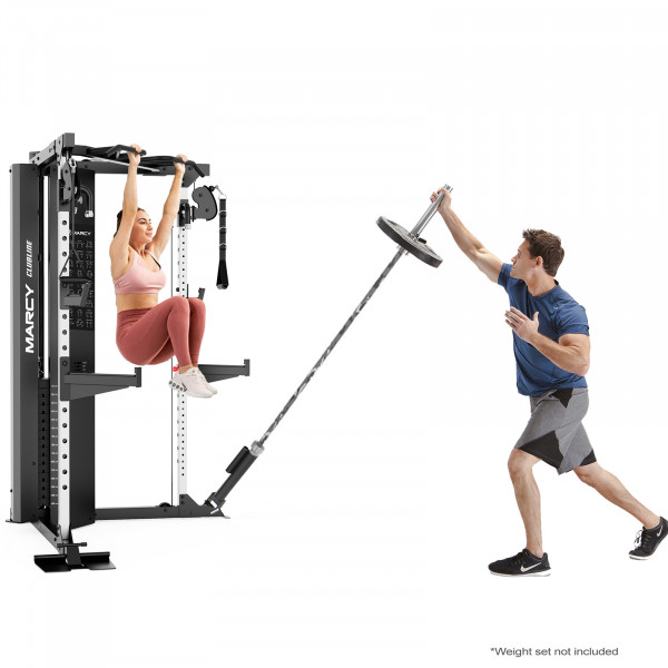 Image of the Marcy SM-6500 Functional Training System - Model using landmine press