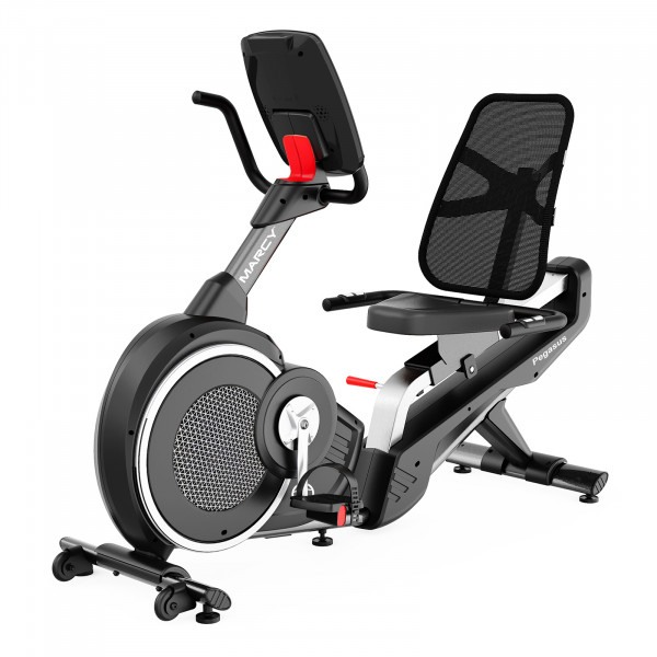Front angled view of the Marcy Pegasus Premium Home Recumbent Bike