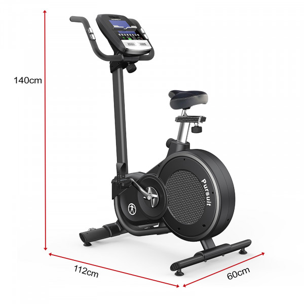 Marcy Pursuit Premium Home Upright Bike with dimensions