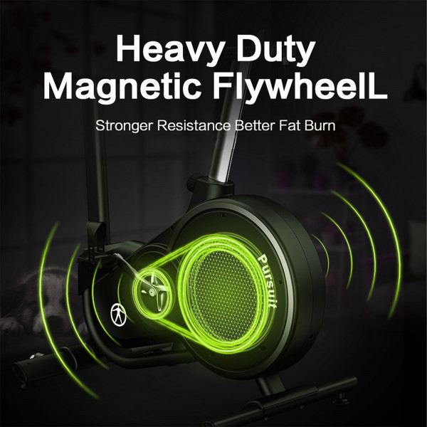 Marcy Pursuit Premium Home Upright Bike highlighting the magnetic flywheel resistance system