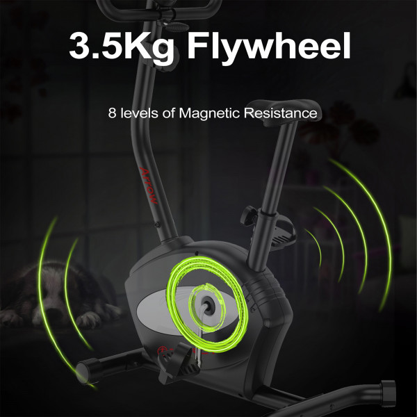 Marcy Arrow Compact Upright Exercise Bike featuring a 3.5kg flywheel and 8 levels of magnetic resistance
