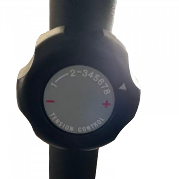 Close-up of the manual resistance tension control dial on the Marcy Arrow Compact Upright Exercise Bike