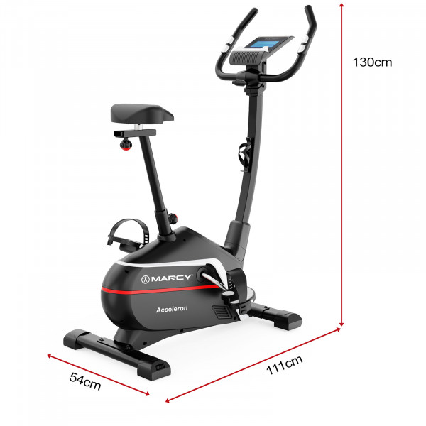 Marcy Acceleron Electro Magnetic Exercise Bike dimensions measuring 111 cm x 54 cm x 130 cm