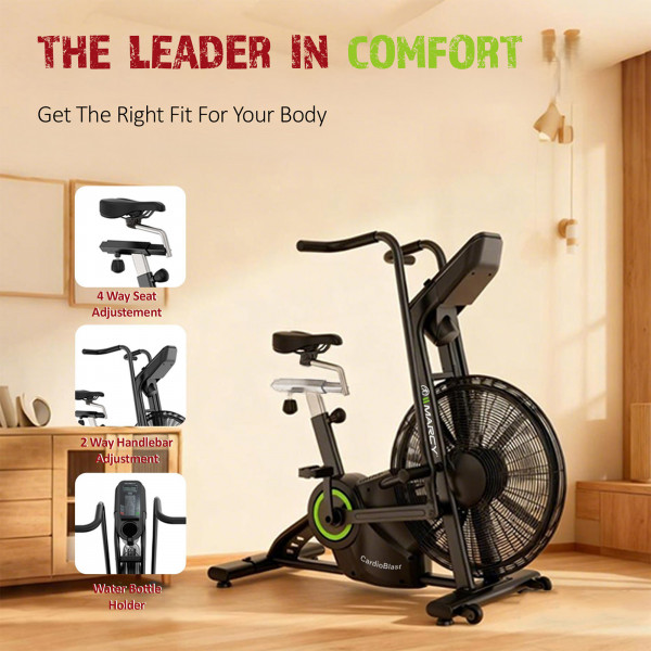 Marcy CardioBlast Premium Home Assault Bike with adjustable seat and handlebars