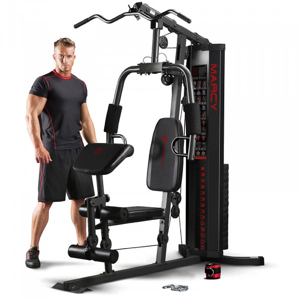 Marcy HG3000 Home Gym image with a model stood next to the machine.
