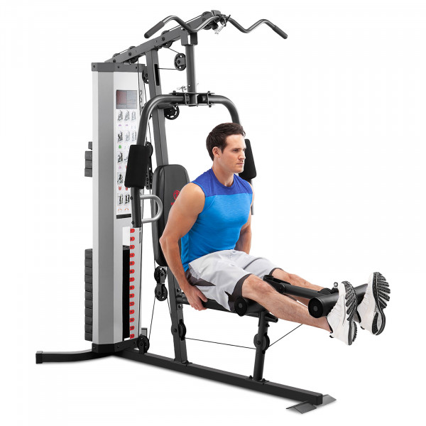 Image of the Marcy MWM-988 with a model performing a leg developer