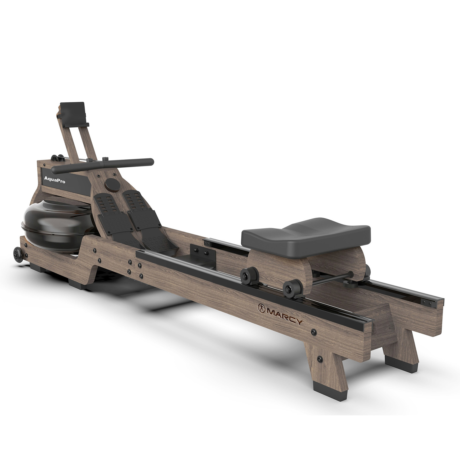 Rear angled view of the Marcy AquaPro Hydro Rower 