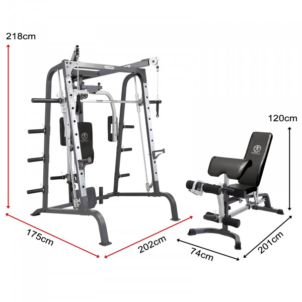 Image of the Marcy MD-9010G Smith Machine - Dimensions