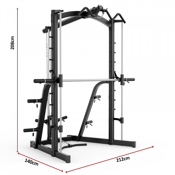 Image of the Marcy MWB-1282X Compact Smith Machine - Dimensions