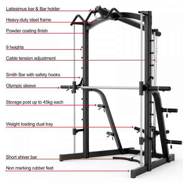 Image of the Marcy MWB-1282X Compact Smith Machine - Key Features