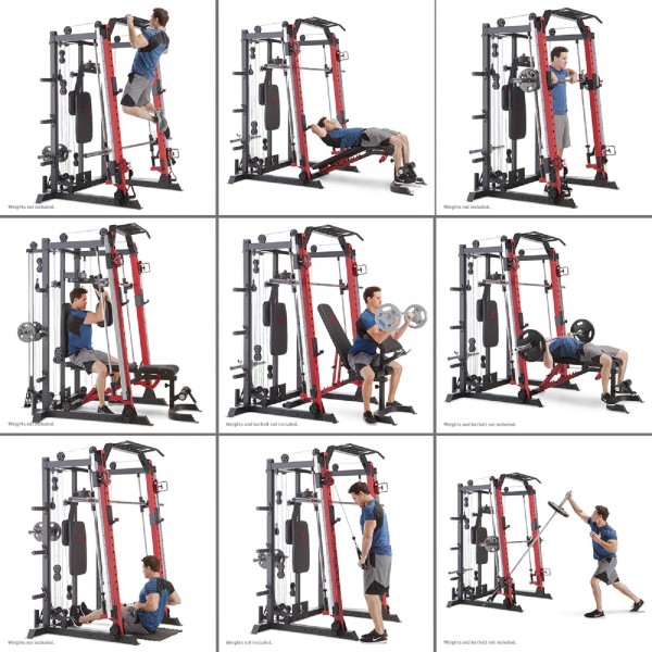 Exercise chart for the Marcy SM-4033 Smith Machine.