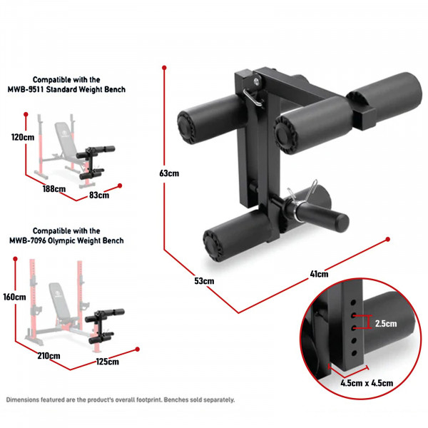 Image of the Marcy ACC-8116LD Leg Developer - Dimensions