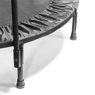 Close-up of the adjustable legs on the Marcy Cardio Trampoline 