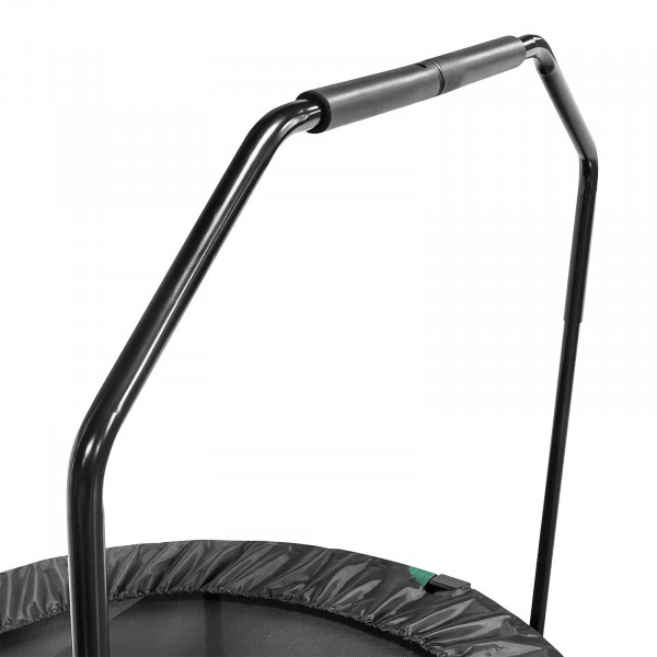 Angled close-up of the handrail on the Marcy Cardio Trampoline
