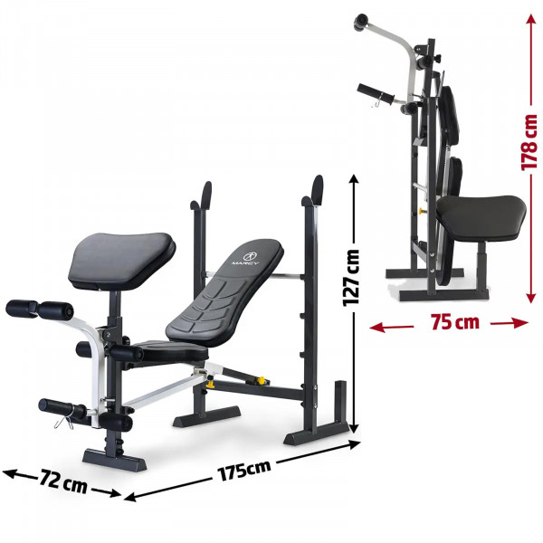 Image of the Marcy Folding Weight Bench - Dimensions