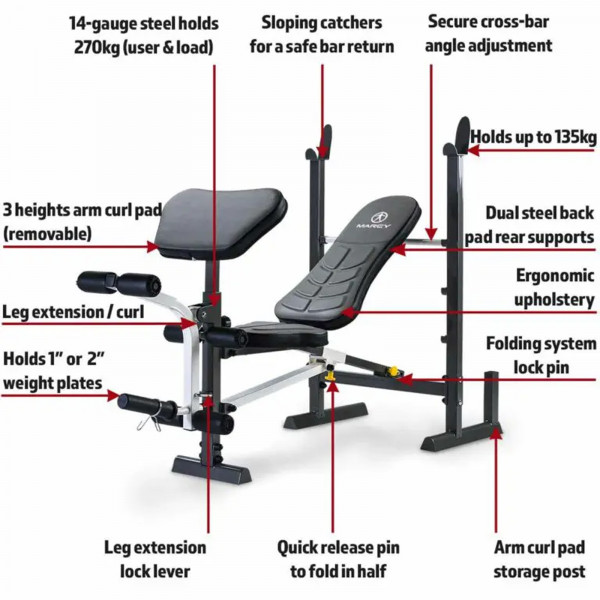 Image of the Marcy Folding Weight Bench - Key features