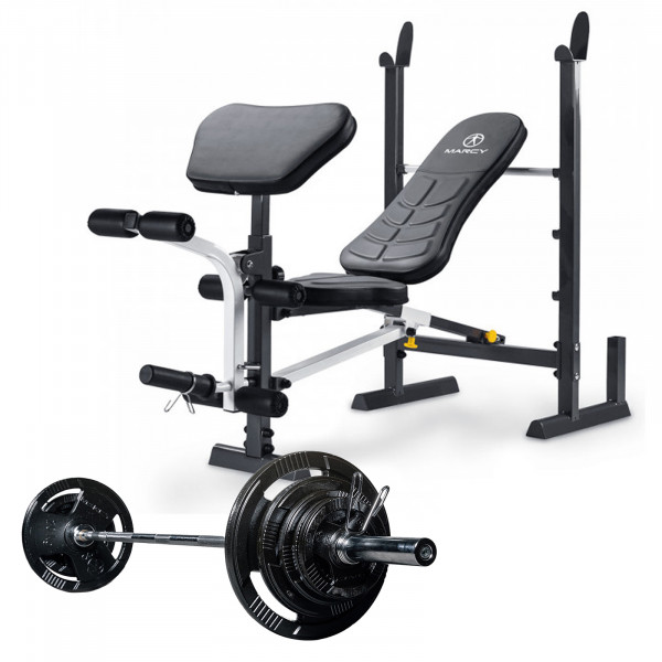 Marcy MWB20100 Folding Bench + 100kg ECO Olympic Weight Set