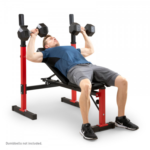 Marcy MWB-5511 Weight Bench - model performing dumbbell chest press