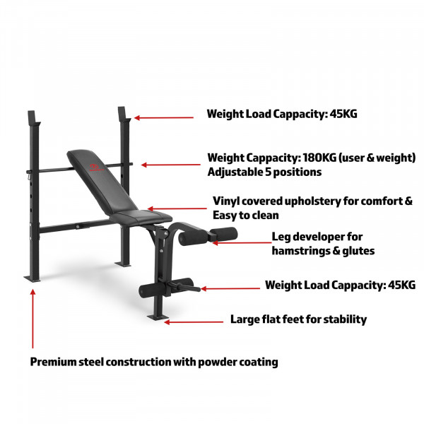 Marcy MWB-6501 Standard Weight Bench - key features image