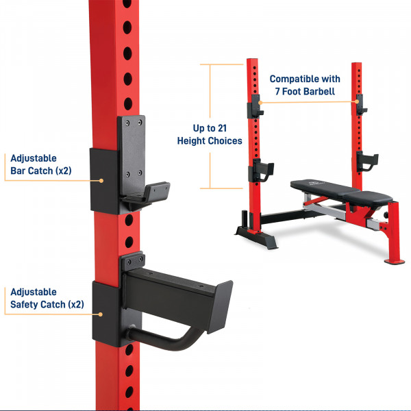 Marcy MWB-7096 - J-hooks and spotter arms