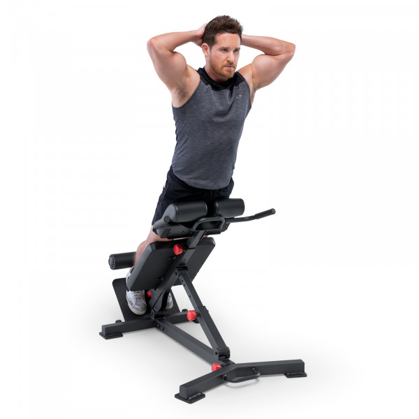 Image of the Marcy SB-1439 Hyper Extension Weight Bench with a model performing a hyperextension