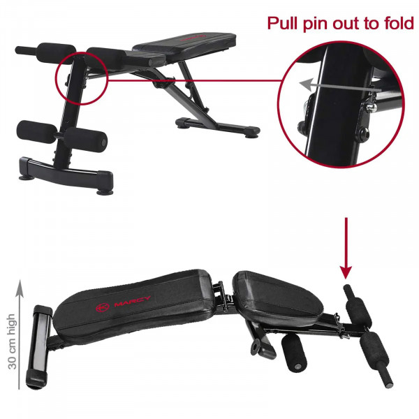 Marcy Eclipse UB3000 Foldable Deluxe Weight Bench - Folding mechanism