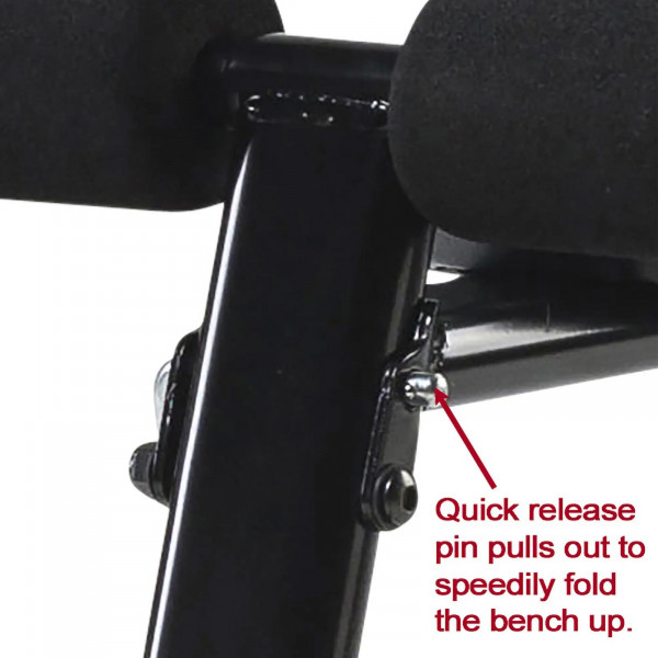 Marcy Eclipse UB3000 Foldable Deluxe Weight Bench - Folding mechanism close-up