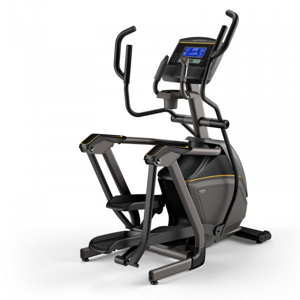Back right view of the Matrix E50 Elliptical Cross Trainer with XR console.
