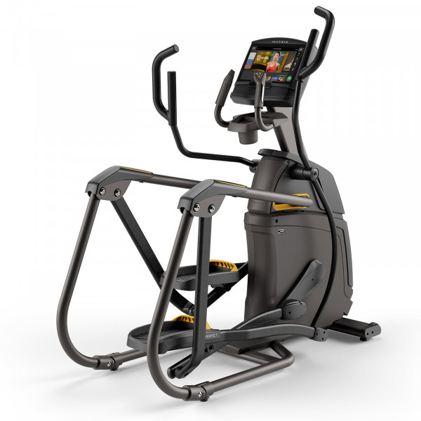 Back right view of the Matrix A50 Ascent Elliptical Cross Trainer with XIR console.
