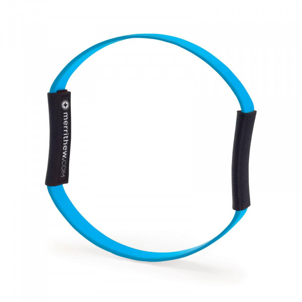 Angled view of the blue Merrithew Fitness Circle Flex