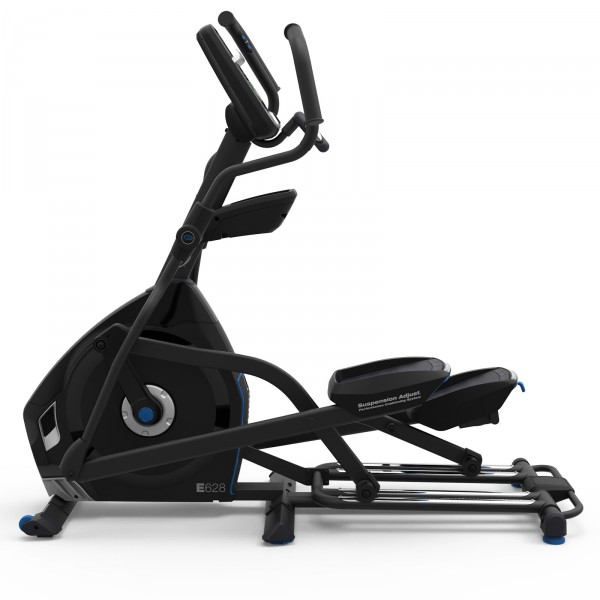 Nautilus E628 Elliptical Cross Trainer - side view highlighting the robust frame
