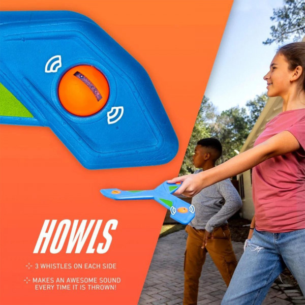 Nerf Slingerang howling whistle feature lifestyle image