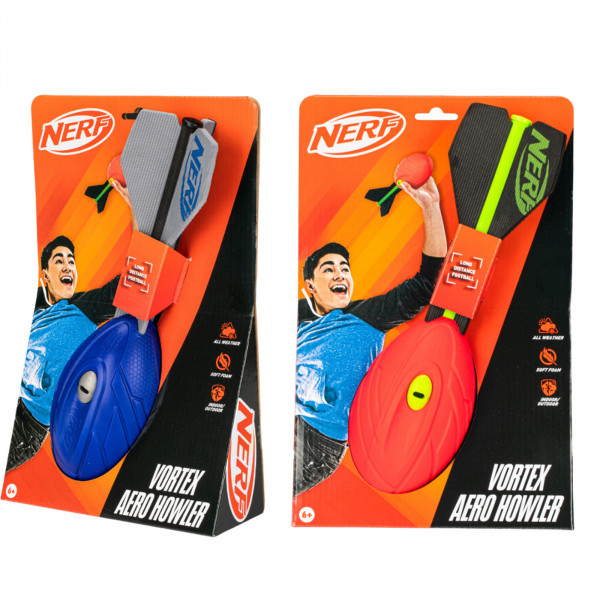 Blue and red Nerf Vortex Aero Howler retail packaging