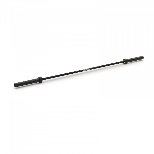 Full-length view of the Nike Strength Premium Barbell 15kg in black.