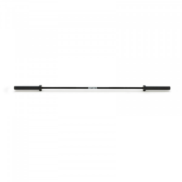 Straight-on view of the Nike Strength Premium Barbell 15kg in black.