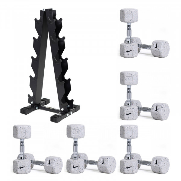 Nike Strength Grind Dumbbell Pairs 10-20kg Set + Taurus Storage Rack