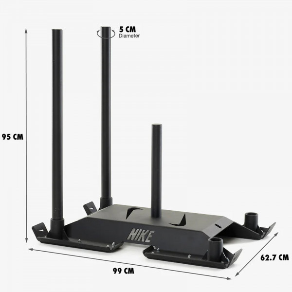 Product image with dimensions for the Nike Strength Weight Sled