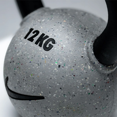 Close-up photograph of the Nike Strength Rubber Coated Kettlebell.