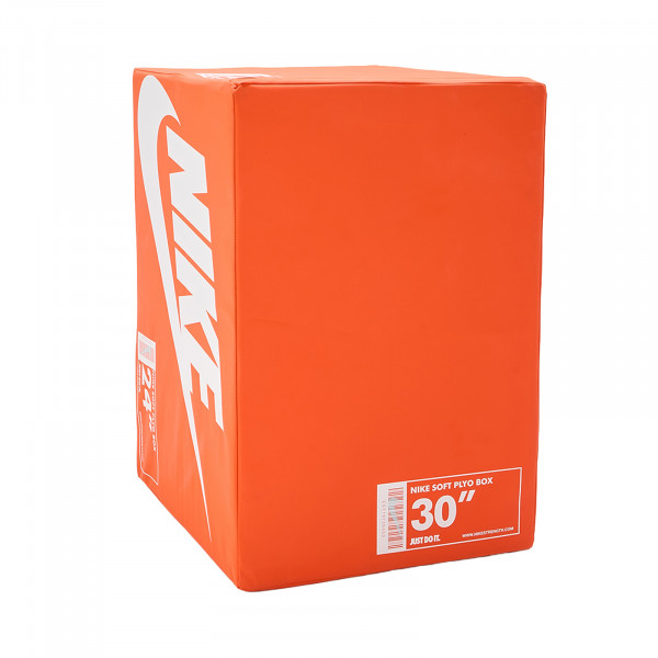 Product image of the Nike Strength Plyo Box in Shoebox orange angled and at its full height
