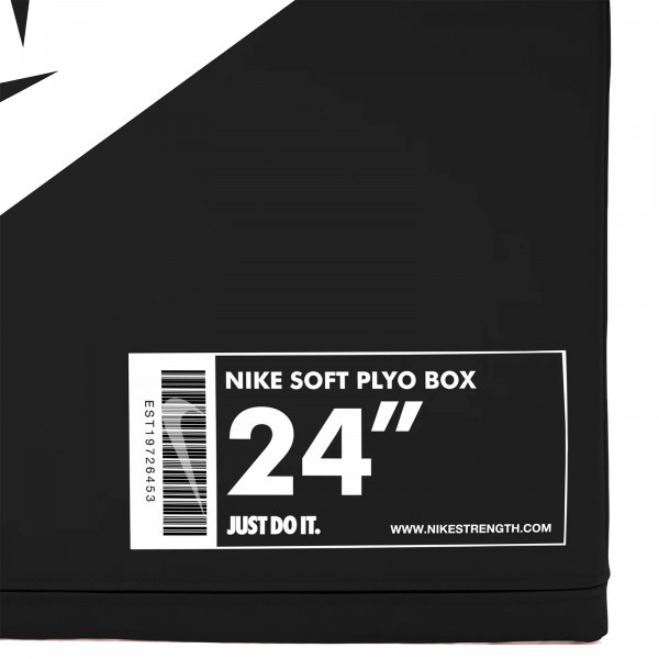 Close-up of the Nike Strength Soft Plyo Box label showing 24-inch side