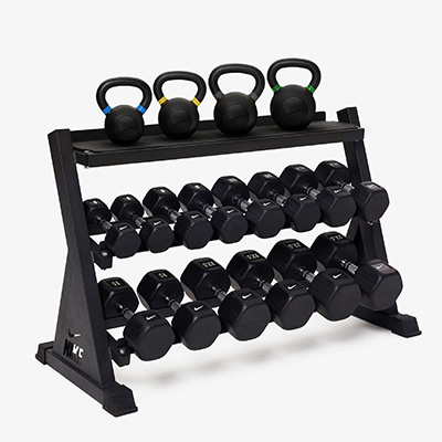 Nike Strength Dumbbell & Kettlebell Set with Rack – Black – Medium – What's Included