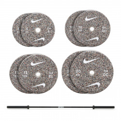 Nike Strength 100kg Grind Bumper Set with 20kg Barbell