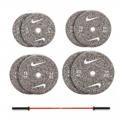 Nike Strength 100kg Grind Bumper Set with 15kg Barbell