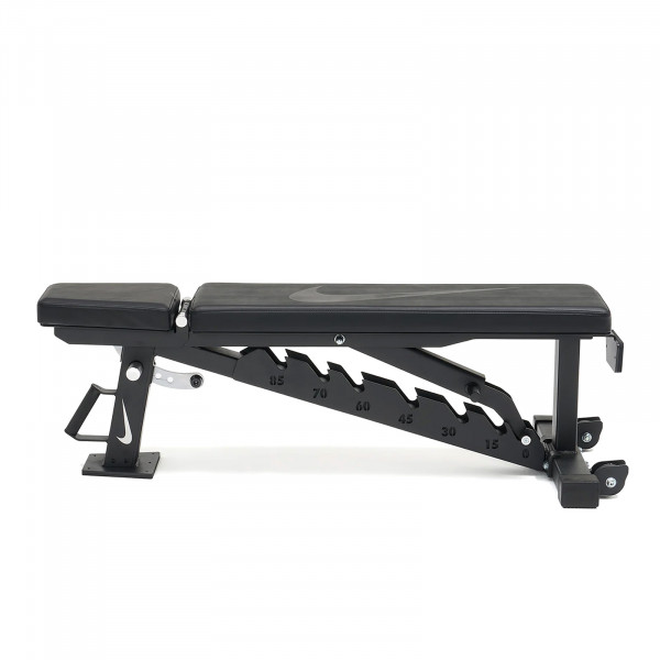 Flat side view of the Nike Strength Adjustable Weight Bench