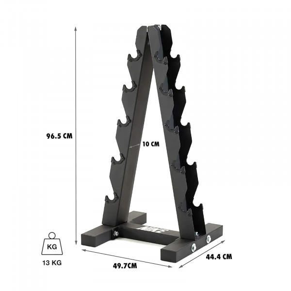 Product image of the Nike Strength Dumbbell Tree with dimensions